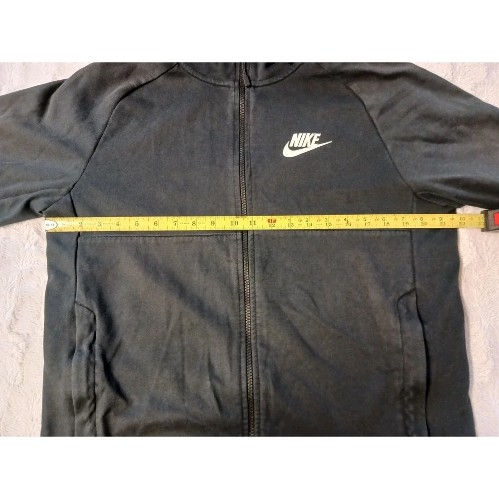 Vintage Nike Blue Tag Black Full Zip Lightweight Hoodie Jacket Size Medium